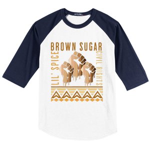 Brown Sugar Spice and Civil Rights Cute Black History Month Baseball Sleeve Shirt