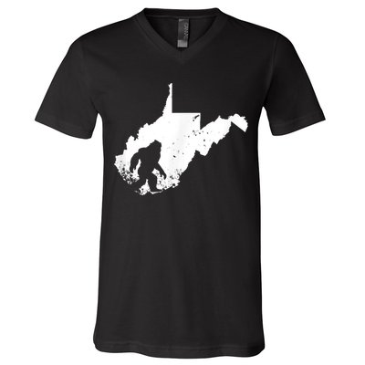 Bigfoot Sasquatch Sighted In State Of West Virginia Bigfoot V-Neck T-Shirt
