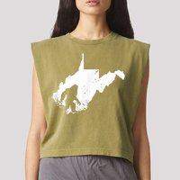Bigfoot Sasquatch Sighted In State Of West Virginia Bigfoot Garment-Dyed Women's Muscle Tee