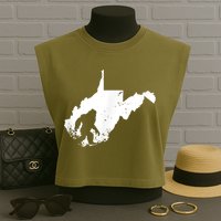 Bigfoot Sasquatch Sighted In State Of West Virginia Bigfoot Garment-Dyed Women's Muscle Tee
