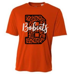 Bobcats School Spirit Leopard Sport Fan Game Day Cooling Performance Crew T-Shirt