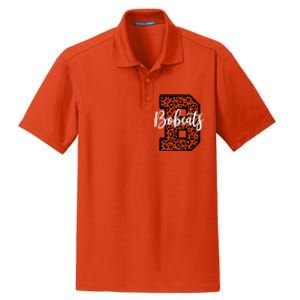 Bobcats School Spirit Leopard Sport Fan Game Day Dry Zone Grid Polo