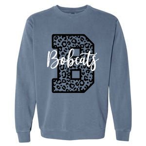 Bobcats School Spirit Leopard Sport Fan Game Day Garment-Dyed Sweatshirt