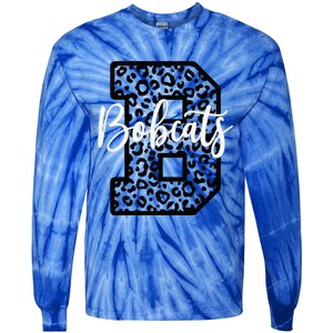 Bobcats School Spirit Leopard Sport Fan Game Day Tie-Dye Long Sleeve Shirt