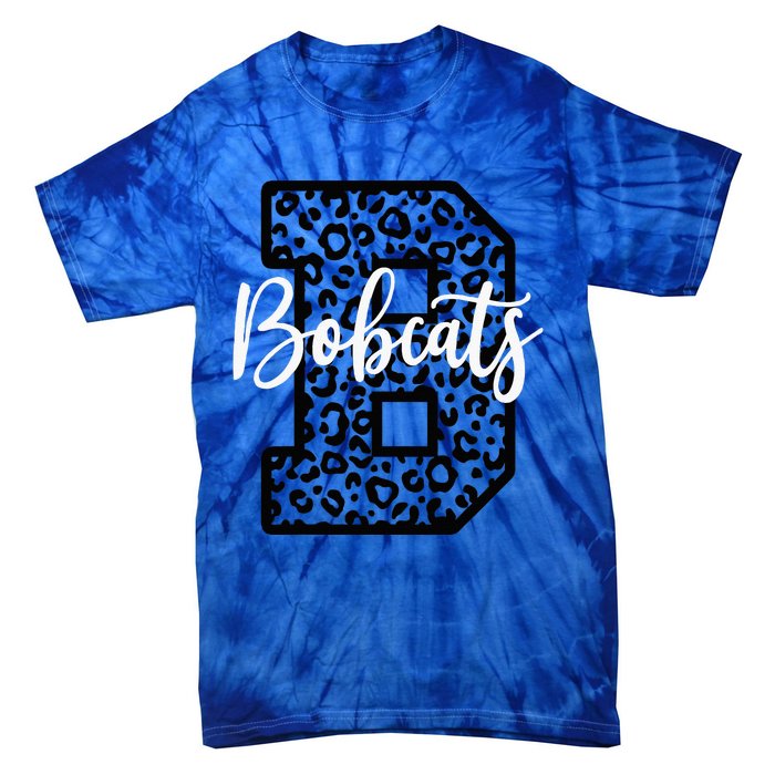 Bobcats School Spirit Leopard Sport Fan Game Day Tie-Dye T-Shirt