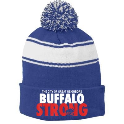 Buffalo Strong Shirt Buffalo Strong Pray For Buffalo Shirt Stripe Pom Pom Beanie