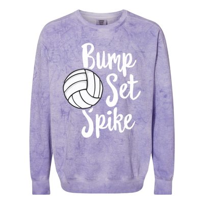 Bump Set Spike Volleyball Great Gift Player Team Colorblast Crewneck Sweatshirt