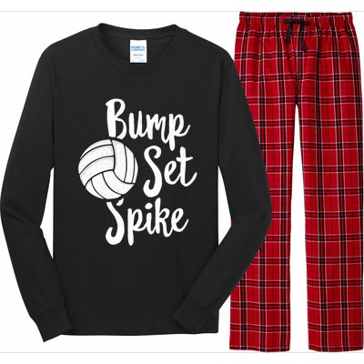 Bump Set Spike Volleyball Great Gift Player Team Long Sleeve Pajama Set