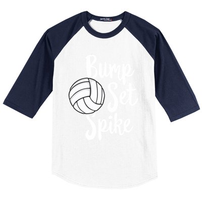 Bump Set Spike Volleyball Great Gift Player Team Baseball Sleeve Shirt