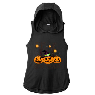 Boo Squad Scary Pumpkin Funny Halloween Costume Gift Ladies PosiCharge Tri-Blend Wicking Draft Hoodie Tank