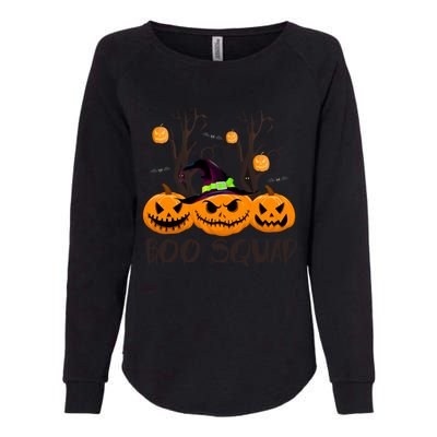 Boo Squad Scary Pumpkin Funny Halloween Costume Gift Womens California Wash Sweatshirt