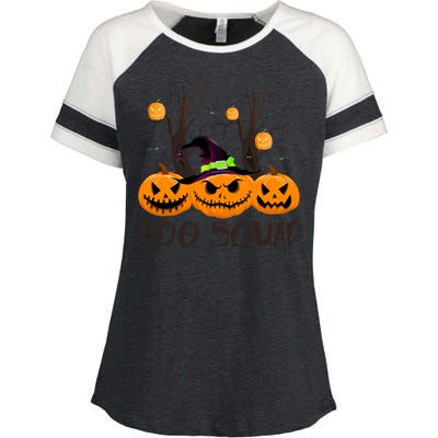 Boo Squad Scary Pumpkin Funny Halloween Costume Gift Enza Ladies Jersey Colorblock Tee