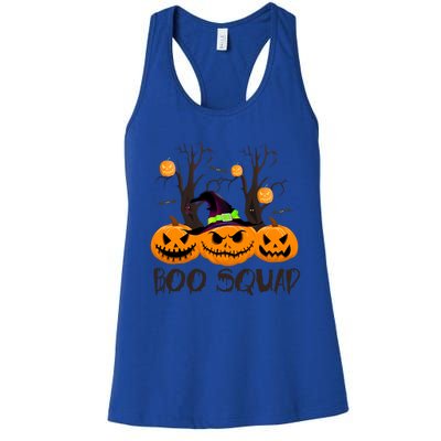 Boo Squad Scary Pumpkin Funny Halloween Costume Gift Women's Racerback Tank