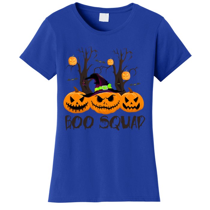 Boo Squad Scary Pumpkin Funny Halloween Costume Gift Women's T-Shirt