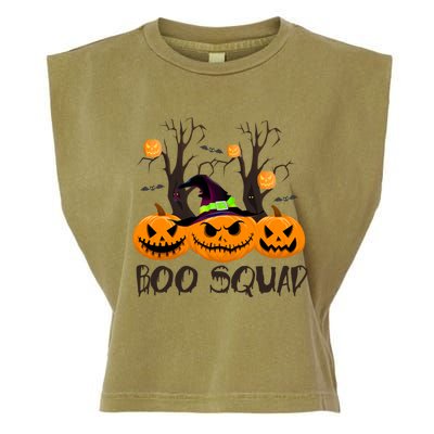 Boo Squad Scary Pumpkin Funny Halloween Costume Gift Garment-Dyed Women's Muscle Tee