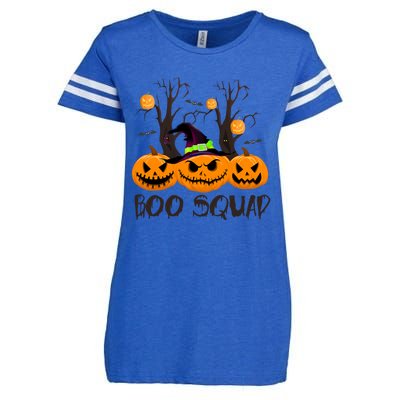 Boo Squad Scary Pumpkin Funny Halloween Costume Gift Enza Ladies Jersey Football T-Shirt