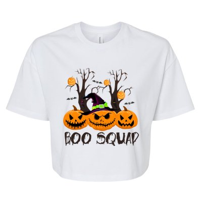 Boo Squad Scary Pumpkin Funny Halloween Costume Gift Bella+Canvas Jersey Crop Tee