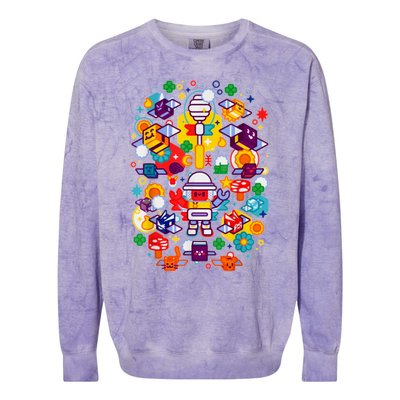 Bee Swarm Simulator Merch Stylized Beekeeper Colorblast Crewneck Sweatshirt