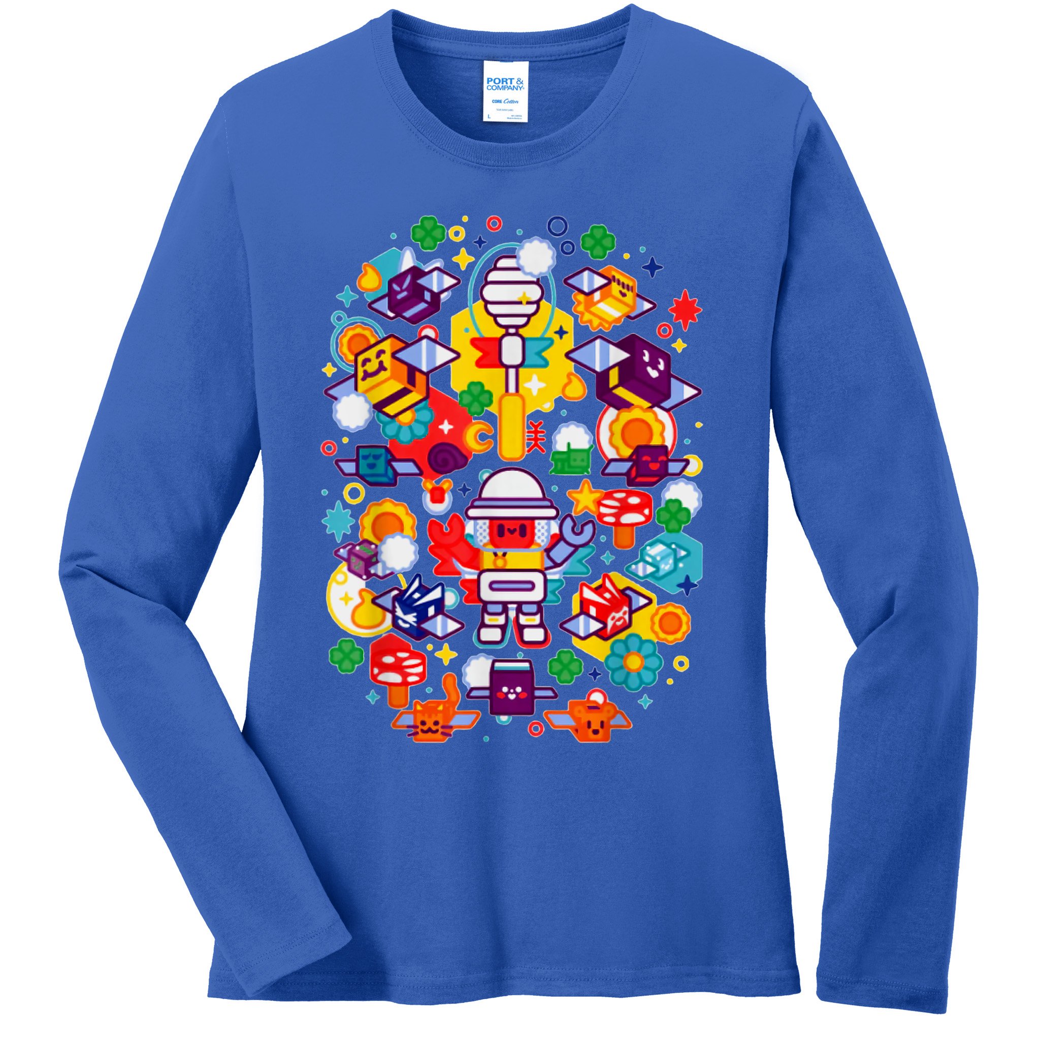 Bee Swarm Simulator Merch Stylized Beekeeper Ladies Long Sleeve Shirt