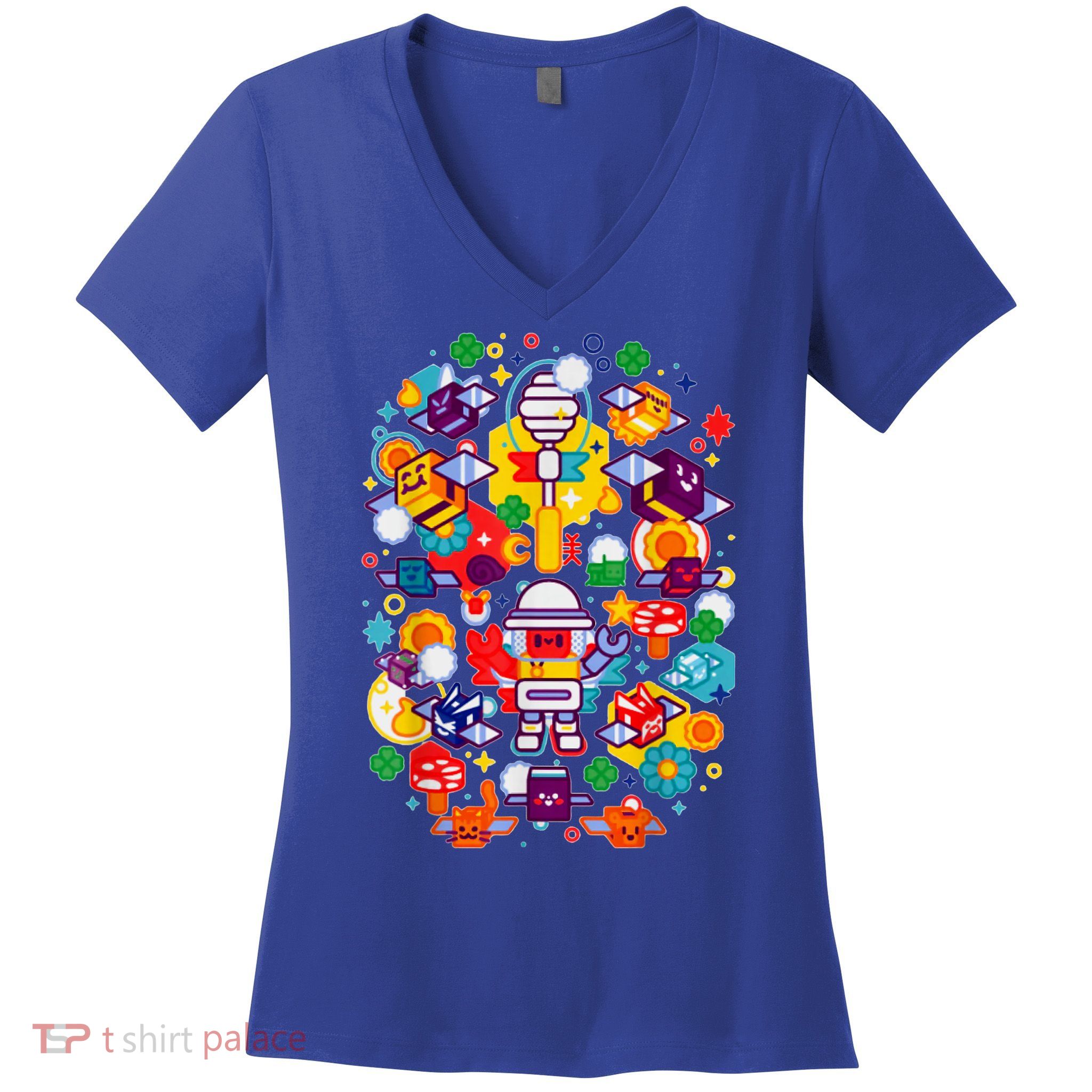 Bee Swarm Simulator Merch Stylized Beekeeper Women's V-Neck T-Shirt