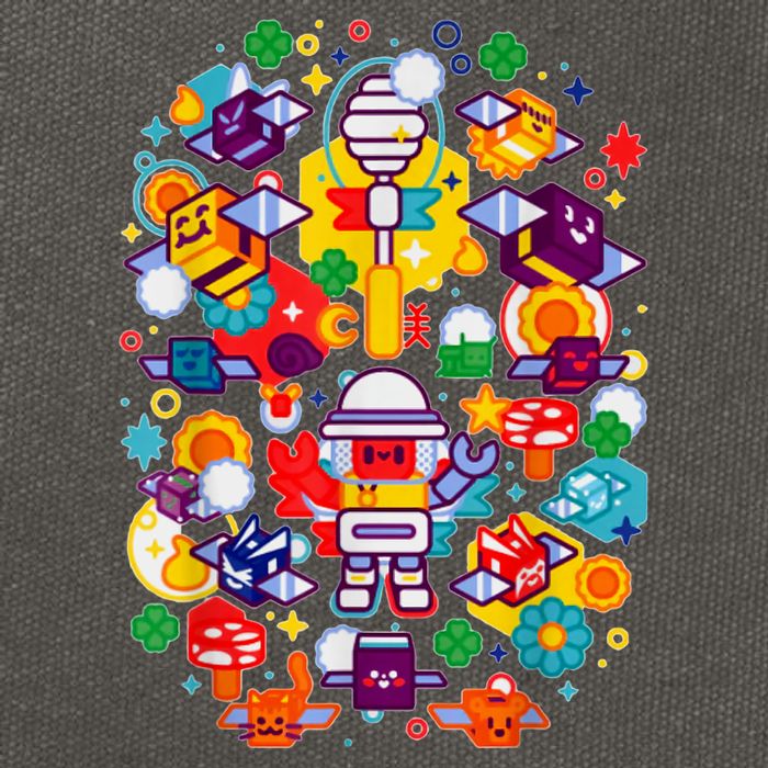 Bee Swarm Simulator Merch Stylized Beekeeper Cotton Canvas Backpack