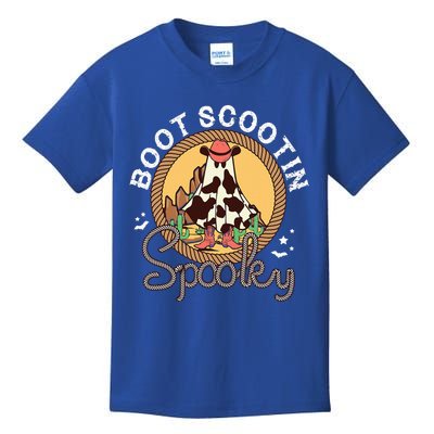 Boot Scootin Spooky Western Halloween Ghost Spooky Season Kids T-Shirt