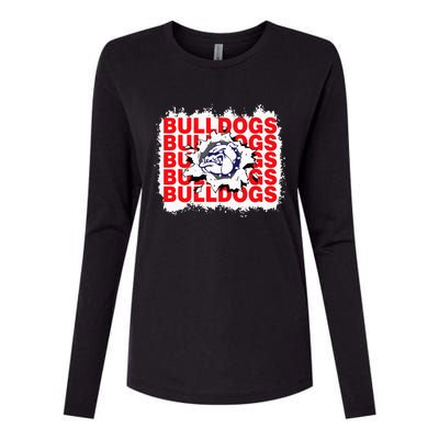 Bulldogs School Sports Fan Team Spirit Womens Cotton Relaxed Long Sleeve T-Shirt