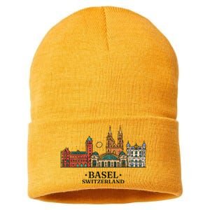 Basel Switzerland Skyline Sustainable Knit Beanie