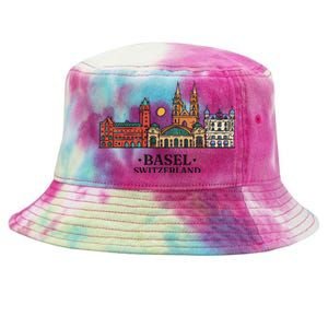 Basel Switzerland Skyline Tie-Dyed Bucket Hat