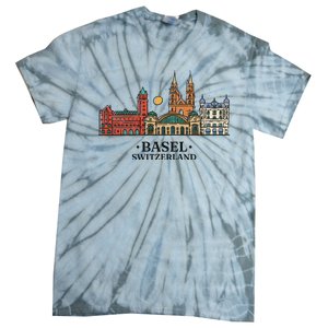 Basel Switzerland Skyline Tie-Dye T-Shirt