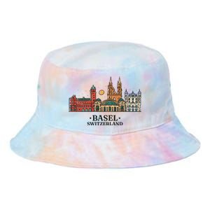 Basel Switzerland Skyline Tie Dye Newport Bucket Hat