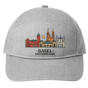 Basel Switzerland Skyline 7-Panel Snapback Hat