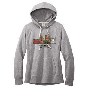 Basel Switzerland Skyline Women's Fleece Hoodie