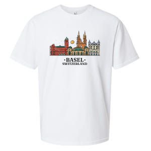 Basel Switzerland Skyline Sueded Cloud Jersey T-Shirt