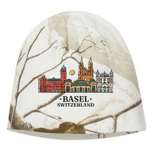 Basel Switzerland Skyline Kati - Camo Knit Beanie