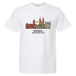 Basel Switzerland Skyline Garment-Dyed Heavyweight T-Shirt