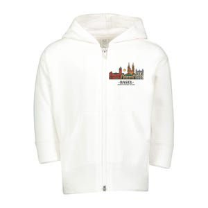 Basel Switzerland Skyline Toddler Zip Fleece Hoodie