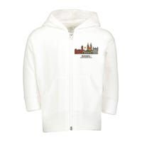 Basel Switzerland Skyline Toddler Zip Fleece Hoodie