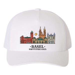 Basel Switzerland Skyline Yupoong Adult 5-Panel Trucker Hat