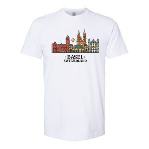 Basel Switzerland Skyline Softstyle CVC T-Shirt