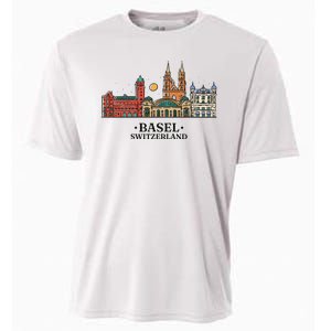 Basel Switzerland Skyline Cooling Performance Crew T-Shirt