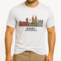 Basel Switzerland Skyline Cooling Performance Crew T-Shirt