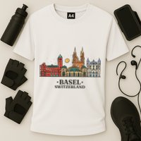 Basel Switzerland Skyline Cooling Performance Crew T-Shirt