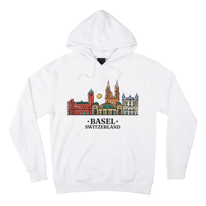 Basel Switzerland Skyline Hoodie