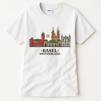 Basel Switzerland Skyline Tall T-Shirt
