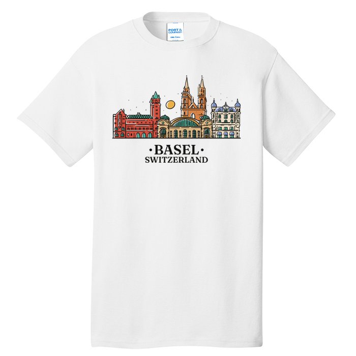 Basel Switzerland Skyline Tall T-Shirt