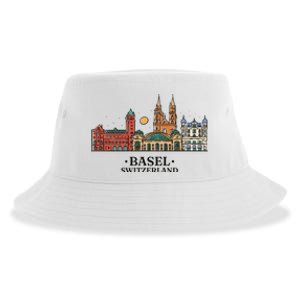 Basel Switzerland Skyline Sustainable Bucket Hat