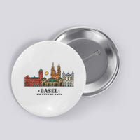 Basel Switzerland Skyline Button