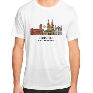 Basel Switzerland Skyline Adult ChromaSoft Performance T-Shirt