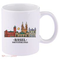 Basel Switzerland Skyline 11oz C Handle Ceramic Mug